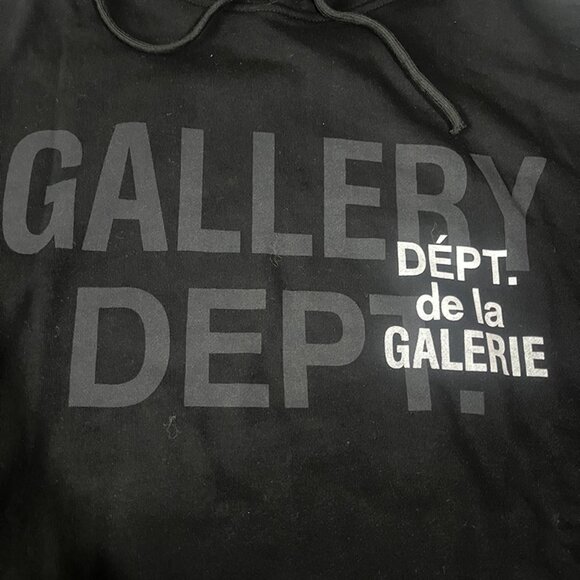 Gallery Dept Logo Hoodie Black - Picture 2 of 9
